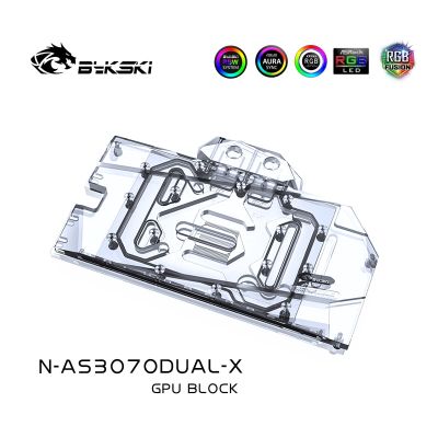 Bykski GPU Water Cooling Block สำหรับ ASUS DUAL RTX 3070 8G Full Cover,พร้อมแผ่นหลัง Water Cooler Rgb/rbw Light,N-AS3070DUAL-X