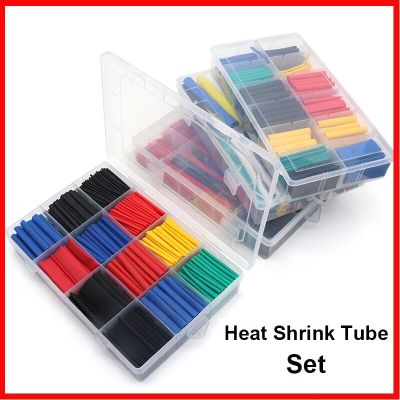 127-580pcs Heat Shrink Tube Thermoresistant Heat-shrink Tubing Wrapping Kit Electrical Connection Wire Cable Insulation Sleeving