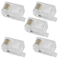 Clear Plastic 150 Pcs 4P4C Connector RJ9 Phone Adapter