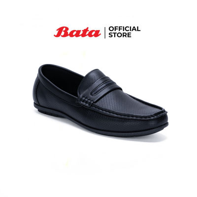 TOP☆Bata บาจา รองเท้าคัทชู รองเท้าหุ้มส้น รองเท้าลอฟเฟอร์ Loafers สำหรับผู้ชาย รุ่น Iden สีดำ 8516168