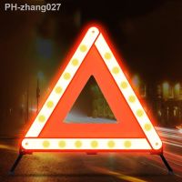 Car Triangle Reflective Strip Car Stop Sign Tripod Road Flasher Triangle Emergency Warning Sign Foldable Car Accessories