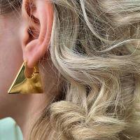 2021 Fashion Hot Famous Brand Brass Triangle Gold Silver Color Earrings Women Designer Luxury Jewelry Top Quality Goth Trend