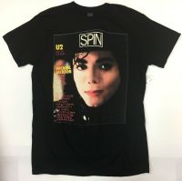 SPIN MICHAEL Jackson ผู้ชายสีดำแขนสั้นลูกเรือคอกราฟฟิคเสื้อยืด