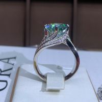 Serenity Day 5Ct Green Moissanite Ring Pass Tester Drill Pen Diamond S925 Sterling Silver Fine Jewelry For Luxury Wedding Gift