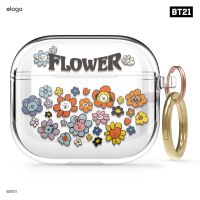 elago AirPods3 Case BT21 FLOWER (เคสใส+พวงกุญแจ BT21) ลิขสิทธิ์แท้จากตัวแทนจำหน่าย