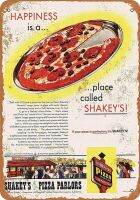 Shakey S Pizza Parlors ป้ายโลหะวินเทจ-ตกแต่งผนังบาร์ที่ไม่ซ้ำกันสำหรับบ้านสำนักงานหรือร้านอาหาร