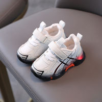 Children Shoes Spring Autumn Boy Mesh Breathable Sneakers Girl Soft Bottom Bright Lights Walking Running Shoes Casual Kids Shoes