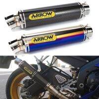 60mm Motorcycle Exhaust ARROW Escape Systems Modify Carbon Fiber Muffler With DB Killer For Kawasaki Z400 Z750 800 900 CBR600RR Haberdashery