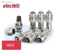 5pcs Silver Plated Connector Aviation Plug Socket GX12-2 3 4 5 6 7Core 12MM