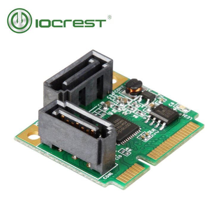 iocrest-mini-pci-express-2-internal-sata-iii-6gb-s-raid-asm1061r-controller-card-2-sata-3-0-6gbps-ports-green