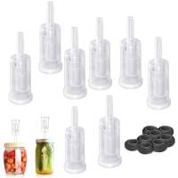 5pcs Plastic Airlock Homebrew Airlock Set with Silicone Grommets for Preserving Brewing Making Fermenting Sauerkraut Kimchi