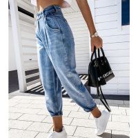 【CW】 And Waist Jeans Fashion Denim Pants Female Trousers Streetwear