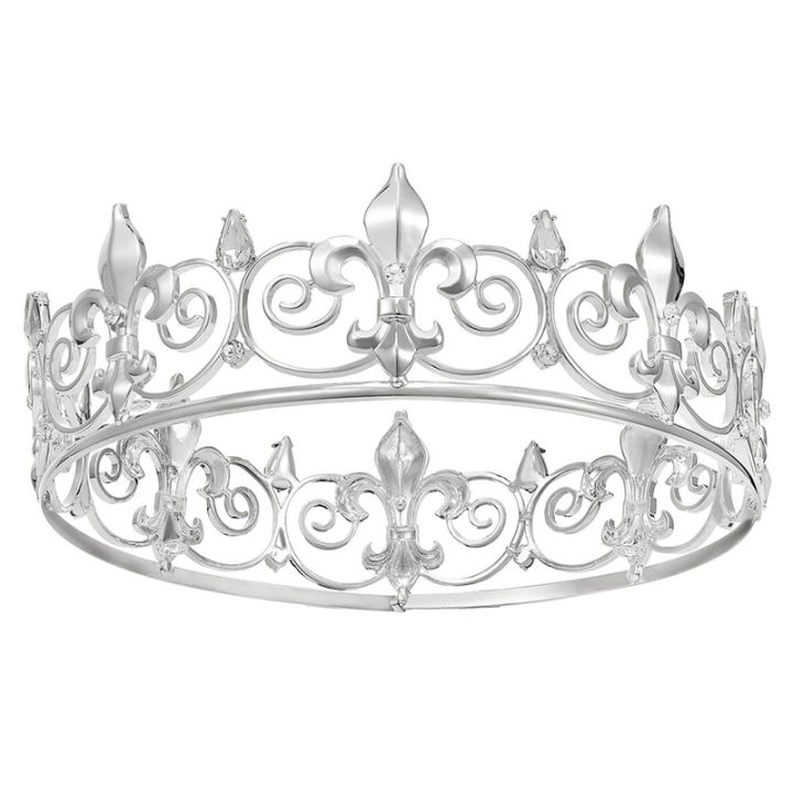 Royal King Crown for Men - Metal Prince Crowns and Tiaras, Full Round ...