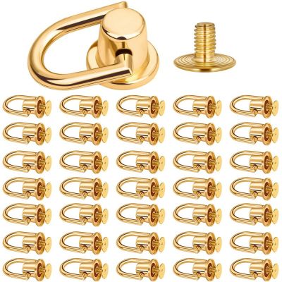 40Pcs Ball Post Head Buttons Stud Screw Metal D Ring Rivets for Wallet Strap Shoes Accessories