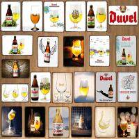 เบลเยียมเบียร์ Duvel ดีบุกโลหะสัญญาณโล่-วินเทจเพลงบาร์,ร้านอาหาร,และบ้านคนถ้ำตกแต่งตกแต่งผนัง,DU-7713B โดย YZFQ