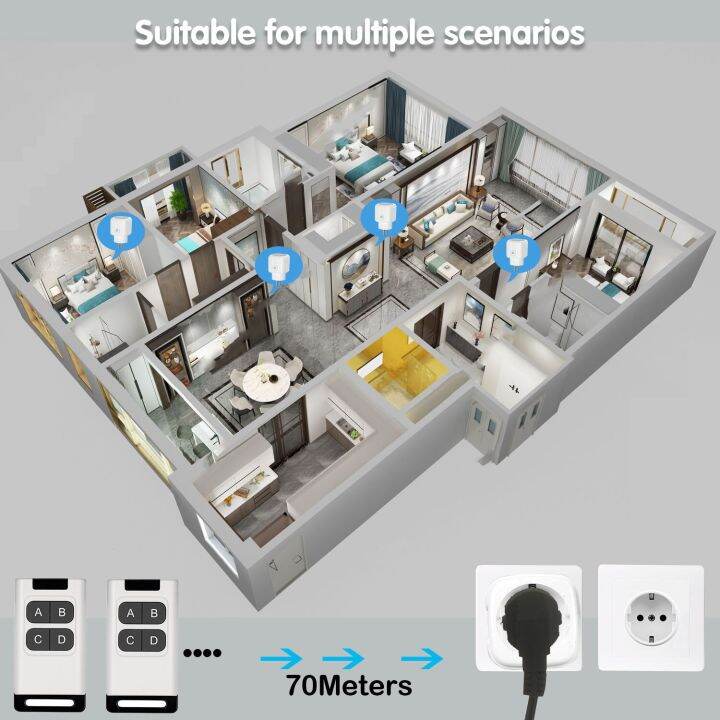 ระบบไฟฟ้าเปิดปิดไฟซ็อกเก็ตหลากสีไร้สาย220v-4000w-16a-ปลั๊ก-fr-ของสหภาพยุโรปสำหรับเครื่องใช้ภายในบ้านไฟพัดลม