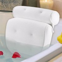 White Spa Bathtub Pillow Ultra Soft Bath Pillows for Tub Neck and Back Support Quick Dry Bath Tub Pillow Headrest Easy Use Travel pillows