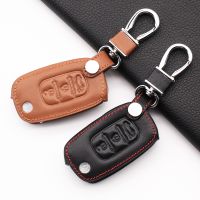 ✲┇ 3 Button leather car key case For LADA Sedan / Largus / Kalina / Granta / Vesta key cover car accessories