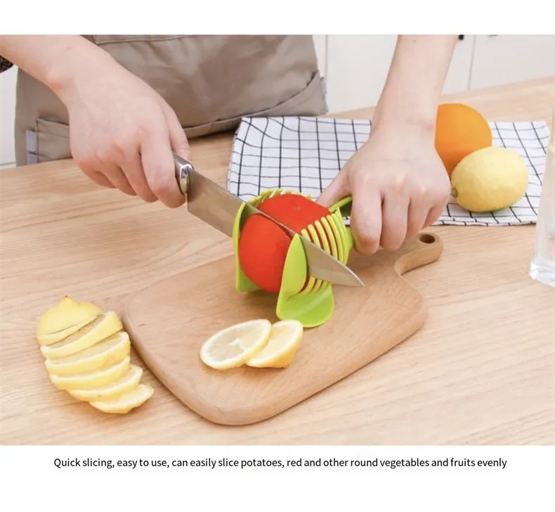 Hand-held Fruit Slicer Multi-function Cutter Tool Shreadders Lemon Cutting  Holder Cooking Tools Kitchen Accessories