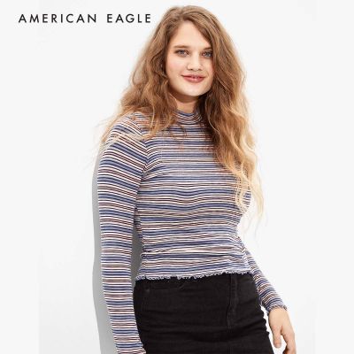 American Eagle Long Sleeve Mock Neck T-Shirt เสื้อยืด ผู้หญิง แขนยาว (EWTS 037-7503-410)