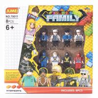 ProudNada Toys ของเล่นเด็กชุดตัวต่อเลโก้ตำรวจ+นินจา JUMEI FIGURES FAMILY 8 PCS 70011