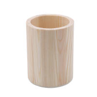 Home Wooden Pen Pot Stationery Supplies Makeup Brush Container Pencil Pot DIY Desktop Wooden Pen Storage Box