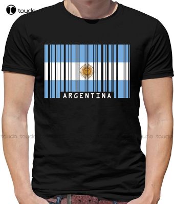 Summer T Shirt Men High Quality Argentina Barcode Style Flag - Mens Crewneck T-Shirt T Shirts Unisex S-5Xl Xs-5Xl Custom Gift