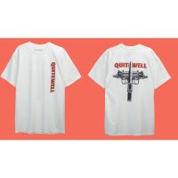 H QWT54-2 BULLET WHITE ขาว เสื้อยืดคอกลมผ้าฝ้าย