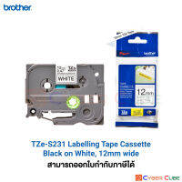 Brother TZe-S231 เทปพิมพ์อักษร 12 mm. สีดำ/พื้นขาว แบบติดแน่นพิเศษ เคลือบพลาสติก 8 m. (สินค้าของแท้จากบราเดอร์) – ใช้กับเครื่องพิมพ์ Brother