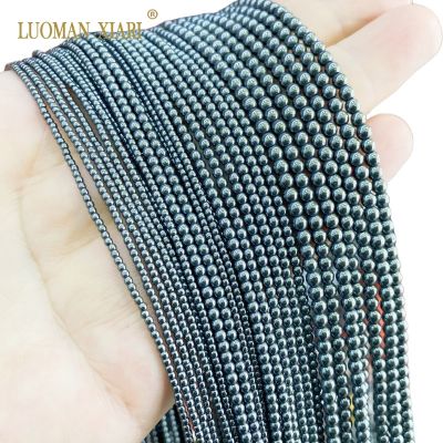 Natural Black Hematite Beads Smooth Round Loose Spacer Beads for Jewelry Making Diy Bracelet Earrings Accessories 2 3 4 6 8 10MM