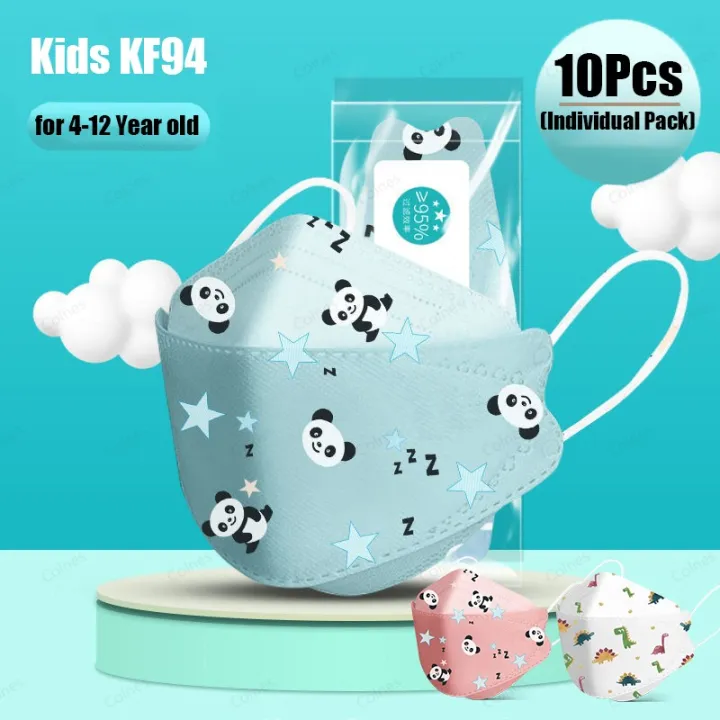 Docho 50Pcs 3D Kids KF94 Mask Cartoon Cute Disposable Face Mask
