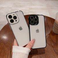 HOCE เคสโทรศัพท์แบบใสคริสตัลบางพิเศษสำหรับ iPhone 11 12 13 14 Plus Pro ชุบฟิล์มป้องกันเลนส์ใสสูงสุดเคสกันกระแทก