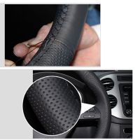 DIY Hand-stitched Black Artificial Leather Steering Wheel Cover for Honda Fit City Jazz 2014 2015 HRV HR-V 2016