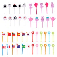 Cartoon Fruit Fork Teapot Flag Flower Children Food Selection Toothpick Dessert Decoration Fruit Lunch Box Accessories