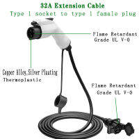 ชิ้นส่วนรถยนต์32A 2เมตร5เมตร10เมตร EVSE สายชาร์จแซ J1772ปลั๊กตัวเมียกับพิมพ์1ตัวผู้ซ็อกเก็ตเครื่องชาร์ต EV การขยายอะแดปเตอร์ชาร์จในรถยนต์87Tixgportz