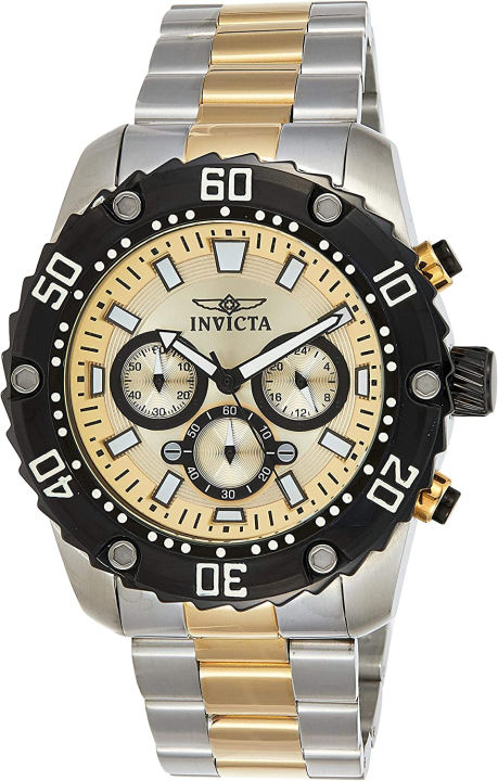 invicta-mens-pro-diver-stainless-steel-quartz-watch-with-two-tone-stainless-steel-strap-24-model-22519