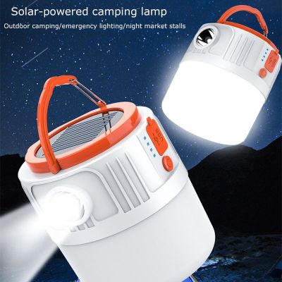 Solar Camping Light LED Tent Lanterns Portable USB Rechargeable Flashlight Outdoor Emergency Hiking Lights Fishing Lamp Equipmen