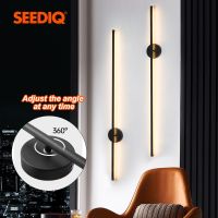 SEEDIQ ไฟผนัง Led ที่ทันสมัยหมุนได้สีดำสีขาวเงินโคมไฟติดผนัง AC85-265V โคมไฟติดผนังขนาด100ซม. ยาว120ซม.