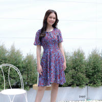 VERONIQA Dress AM-D1017 by AMILA ชิฟฟอนโพอีมี่ แขนสั้น IGPU22-7