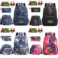 New Super Mario Bros 3pcs/set Backpack Shoulder Bags Pencil Case Suit Cartoon Child Waterproof Schoolbag Fashion Cool Student