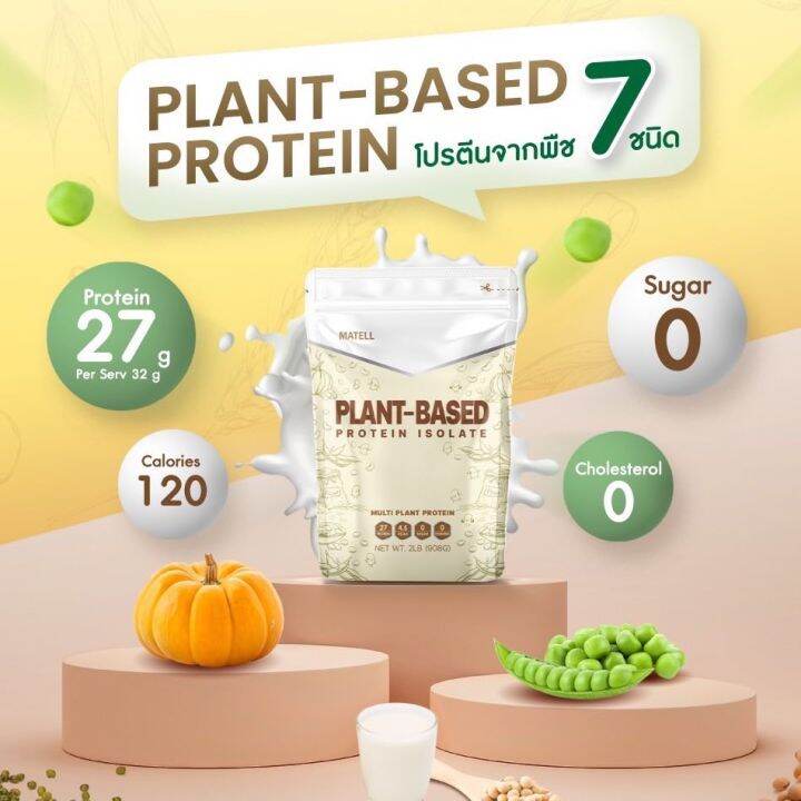 ส่งฟรี-matell-plant-based-protein-isolate-แพลนต์เบสด์-ไอโซเลท-โปรตีนพืช-7-ชนิด-non-whey-เวย์-ลดน้ำหนัก-เพิ่มกล้ามเนื้อ-908g