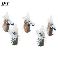 5 Pcs 6 Terminals Spring Loaded SPST Latching Power Micro Push Button Switch