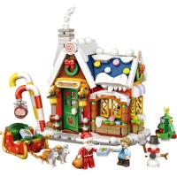 Building Toys Christmas Kids Store City Street Building Blocks Christmas Theme Display Construction Toys Building Kit for Boys and Girls Age 6 and Up chic