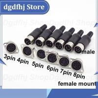 Dgdfhj Shop Din 3 4 5 6 7 8 Pin Core Male Plug Female Socket Connector Power Mount Socket Hulled Panel Chassis Soldering