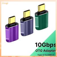 JIANGF การถ่ายโอนข้อมูล10Gbps อะแดปเตอร์ OTG แล็ปท็อป ตัวผู้-ตัวเมีย ตัวแปลง USB-C เป็น USB 3.0 A มินิมินิ แผ่นชุบทอง ขั้วต่อ USB Type-C