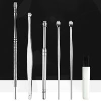 6PCS Ear Wax Removal Tool Stainless Steel Earpick Ear Cleaner Spoon Ear Care Cleaning Tools Ear Wax Removal Kit Ear Wax Remover Health Accessories