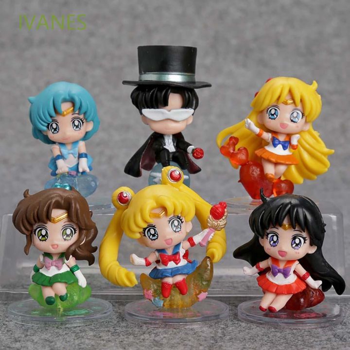 ivanes-ตุ๊กตาฟิกเกอร์การ์ตูน-sailor-moon-เซเลอร์มูนขนาดเล็กสําหรับตกแต่งเค้ก