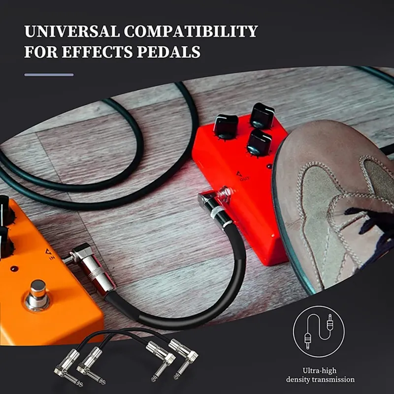 楽器、器材 ギター、ベース用パーツ、アクセサリー 6 Inch Noise-Free Guitar Cord,1/4 Inch Guitar Pedal Cables 