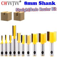 1PC 8mm Shank คุณภาพสูงตรง / Dado Router Bit Set 3.2,3.4,5,8,10,12,14,18,20mm เส้นผ่านศูนย์กลางเครื่องมือตัดไม้－Chwjw