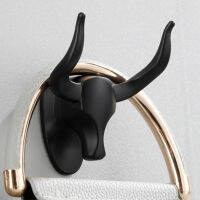 OUNONA HOMICE HOMITION WALL HOOK HED STYLISH COW รูป HOOK WALL DUTY ติดผนังไม่มีตะขอเจาะ